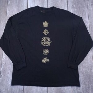 OVO Long Sleeve Shirt Mens XL Black Toronto Sports Drake Night 2018 Graphic Tee